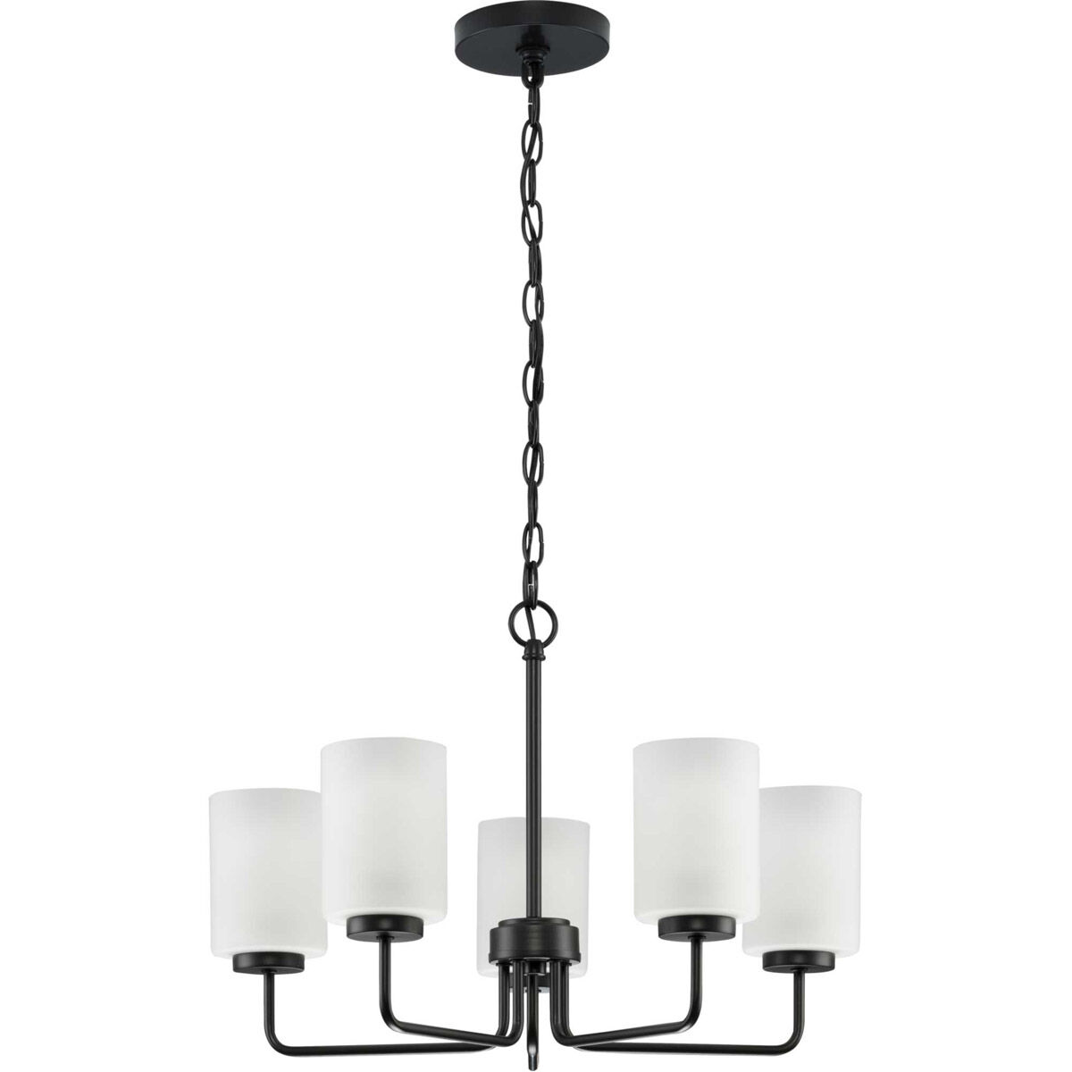 Merry 5 Light 22 inch Matte Black Chandelier Ceiling Light