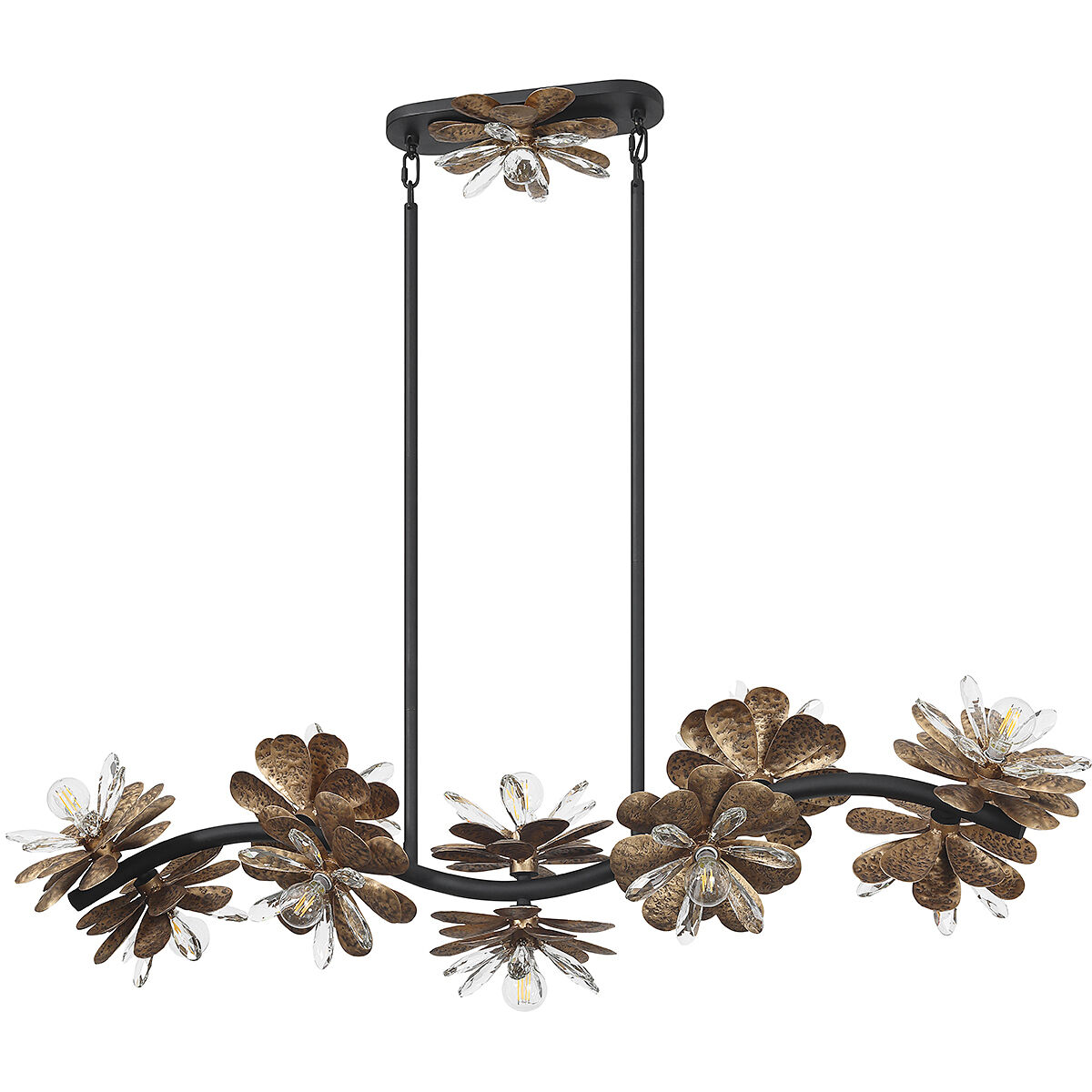 Giselle 10 Light 48 inch Delphine Linear Chandelier Ceiling Light