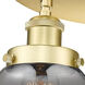 Bell 3 Light 16.75 inch Satin Gold Flush Mount Ceiling Light in Light Smoke Glass