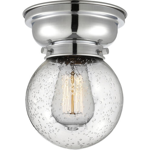 Aditi Beacon LED 6.25 inch Polished Chrome Flush Mount Ceiling Light in Seedy Glass, Aditi