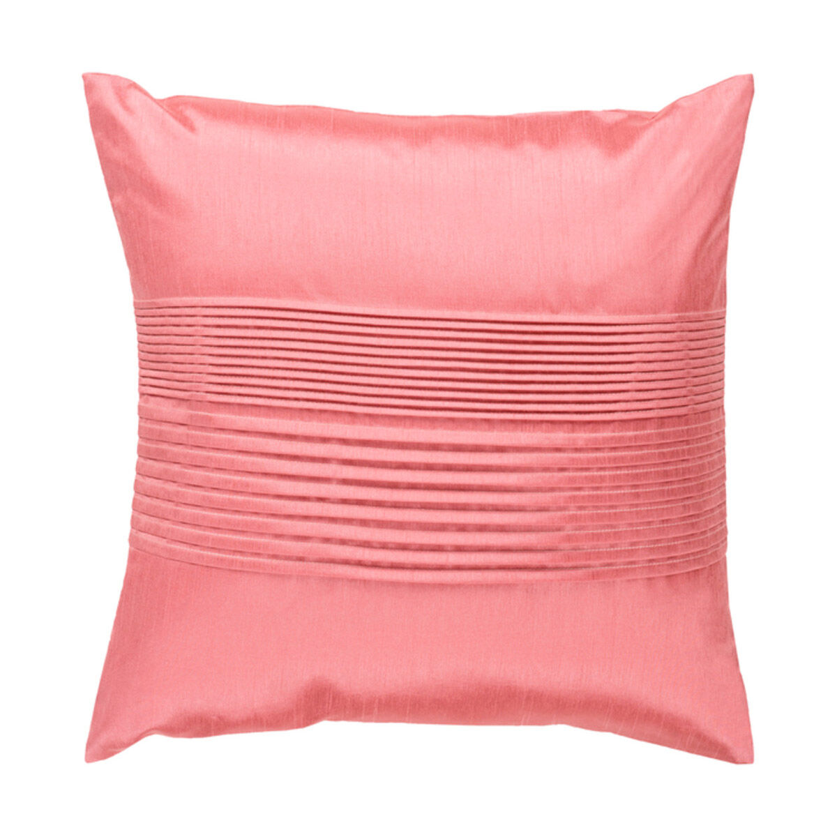 Solid Pleated 18 X 18 inch Pale Pink Pillow Cover
