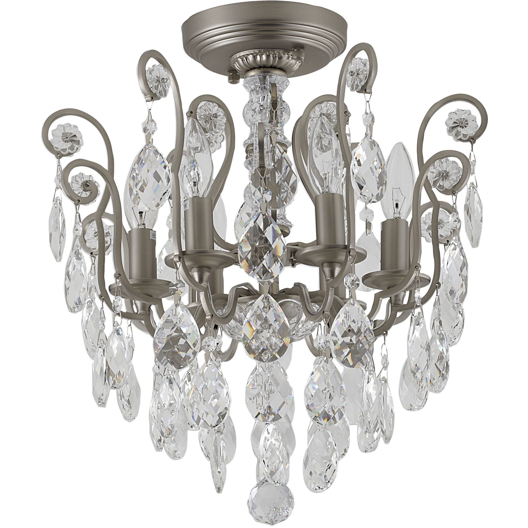 Canada 6 Light 16 inch Pewter Chandelier Ceiling Light, Pewter Frame