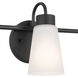 Erma 3 Light 23 inch Black Bath Vanity Light Wall Light, 3 Arm