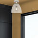 Downtown Urban Crown Point 1 Light 9 inch Satin Nickel Flush Mount Ceiling Light