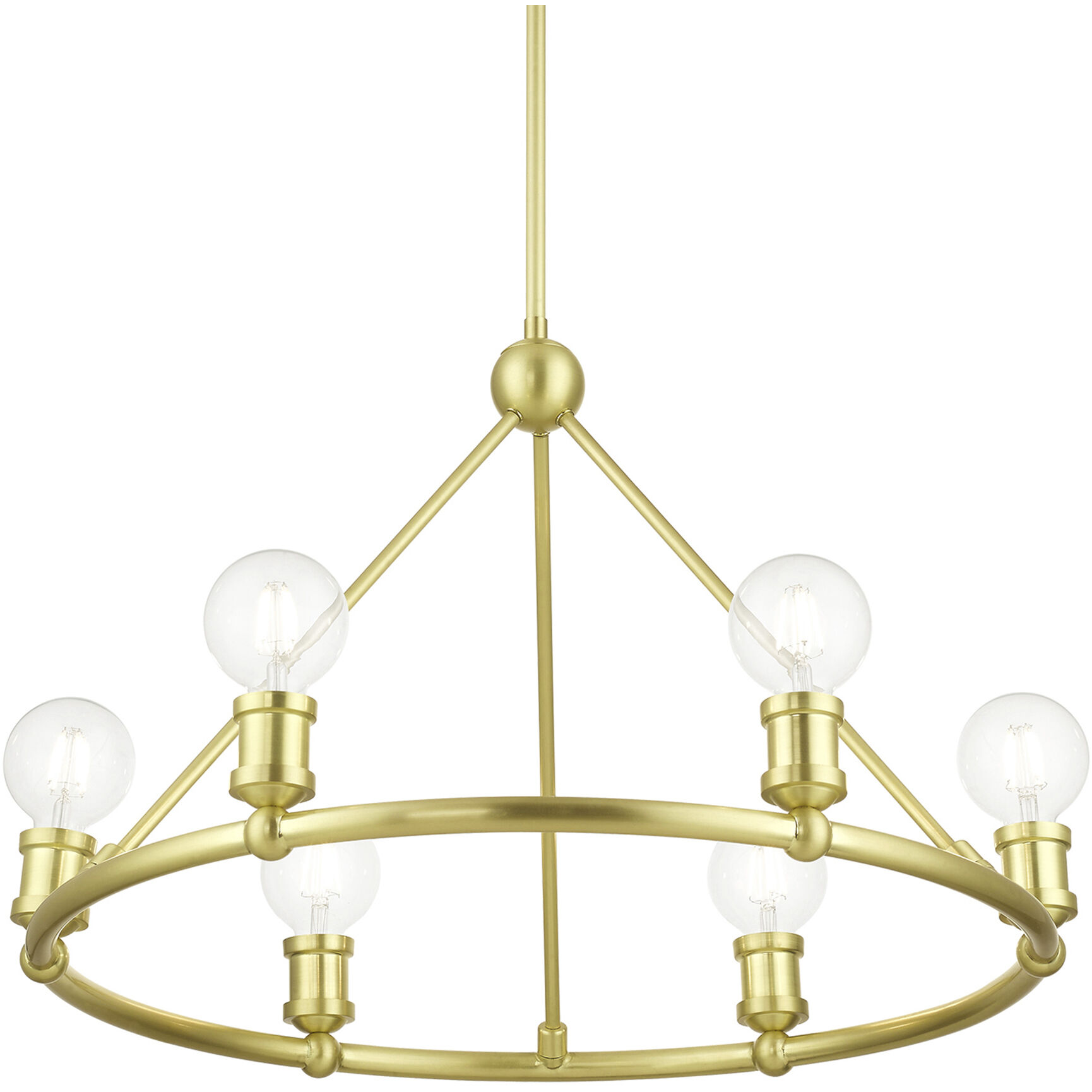 Lansdale 6 Light 25 inch Satin Brass Chandelier Ceiling Light