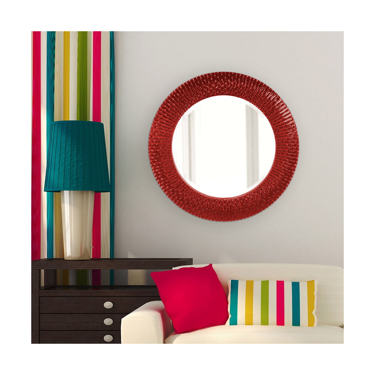 Bergman 32 X 32 inch Glossy Red Wall Mirror