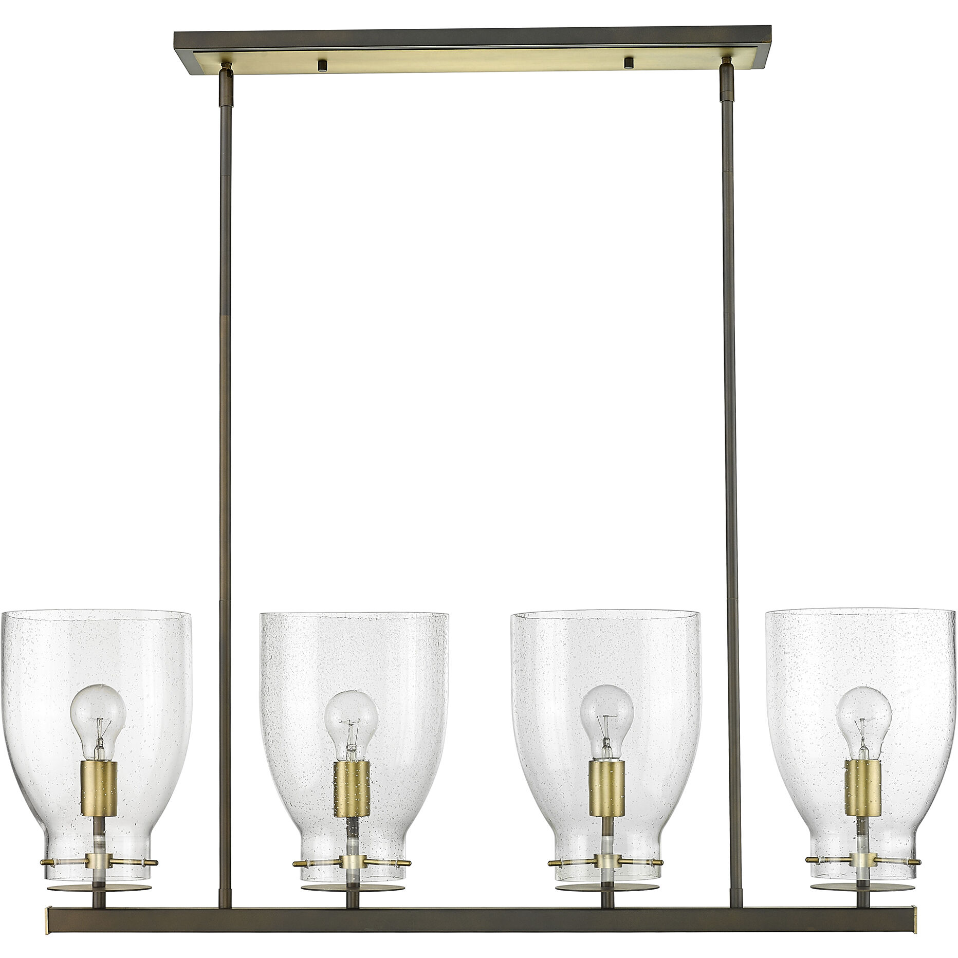 Shelby 4 Light 40 inch Oil Rubbed Bronze and Antique Brass Chandelier Ceiling Light