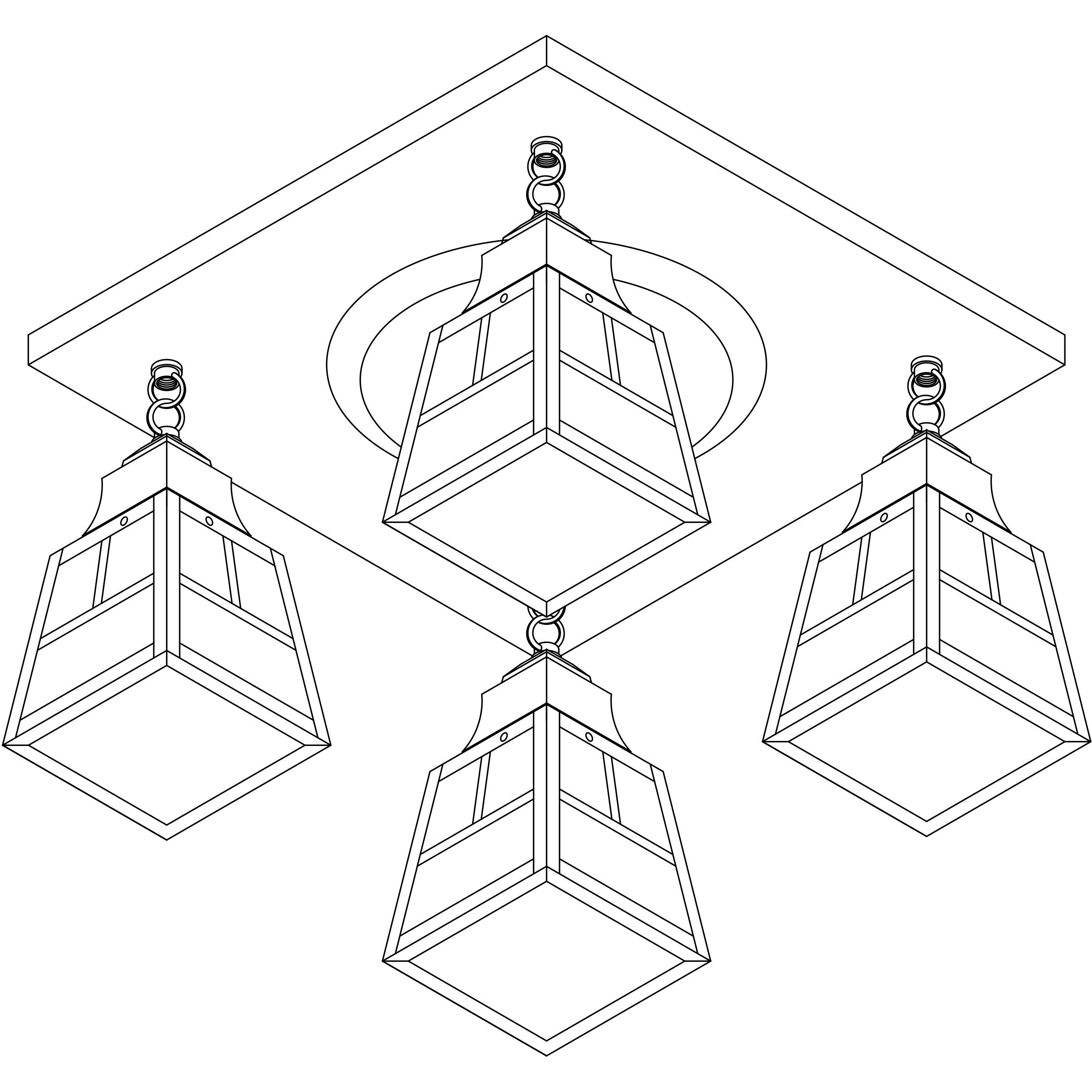 A-line 4 Light 16.75 inch Bronze Flush Mount Ceiling Light in Clear Seedy, Empty