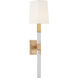 Visual Comfort Chapman & Myers Reagan 1 Light 3 inch Antique-Burnished Brass and Crystal Tail Sconce Wall Light, Medium CHD2901AB/CG-L - Open Box
