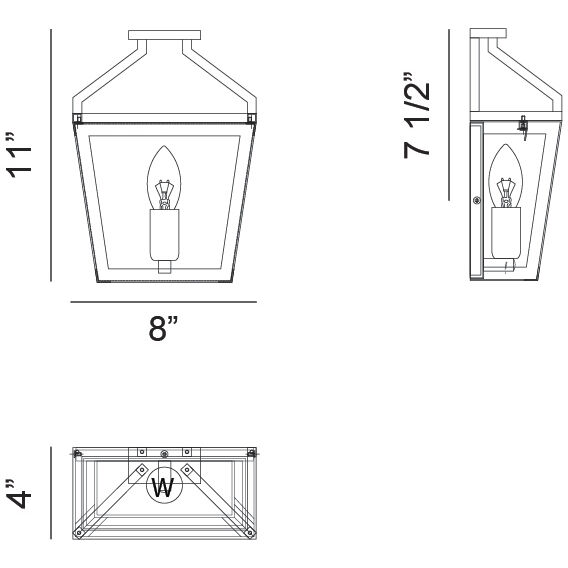 Mavonshire Wall Sconce Wall Light in Black and Aged Gold Brass