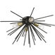 Tribeca 4 Light 25 inch Shiny Black with Polished Brass Accents Flush Mount Ceiling Light, Large
