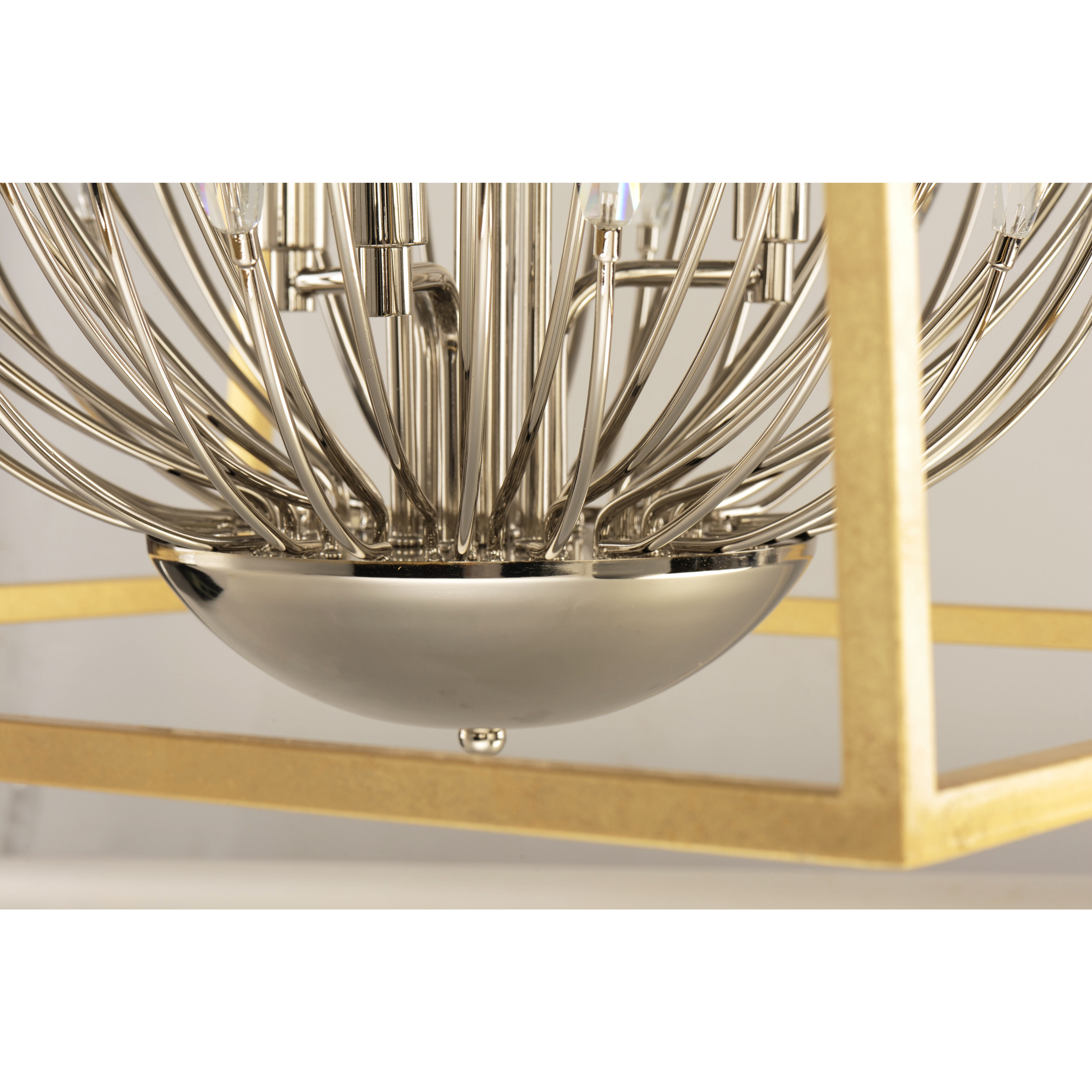 Bouquet 6 Light 24.5 inch Polished Nickel/Gold Leaf Multi-Light Pendant Ceiling Light