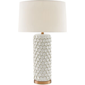 Calla Lily 31.25 inch 150 watt Cream/Antique Brass Table Lamp Portable Light