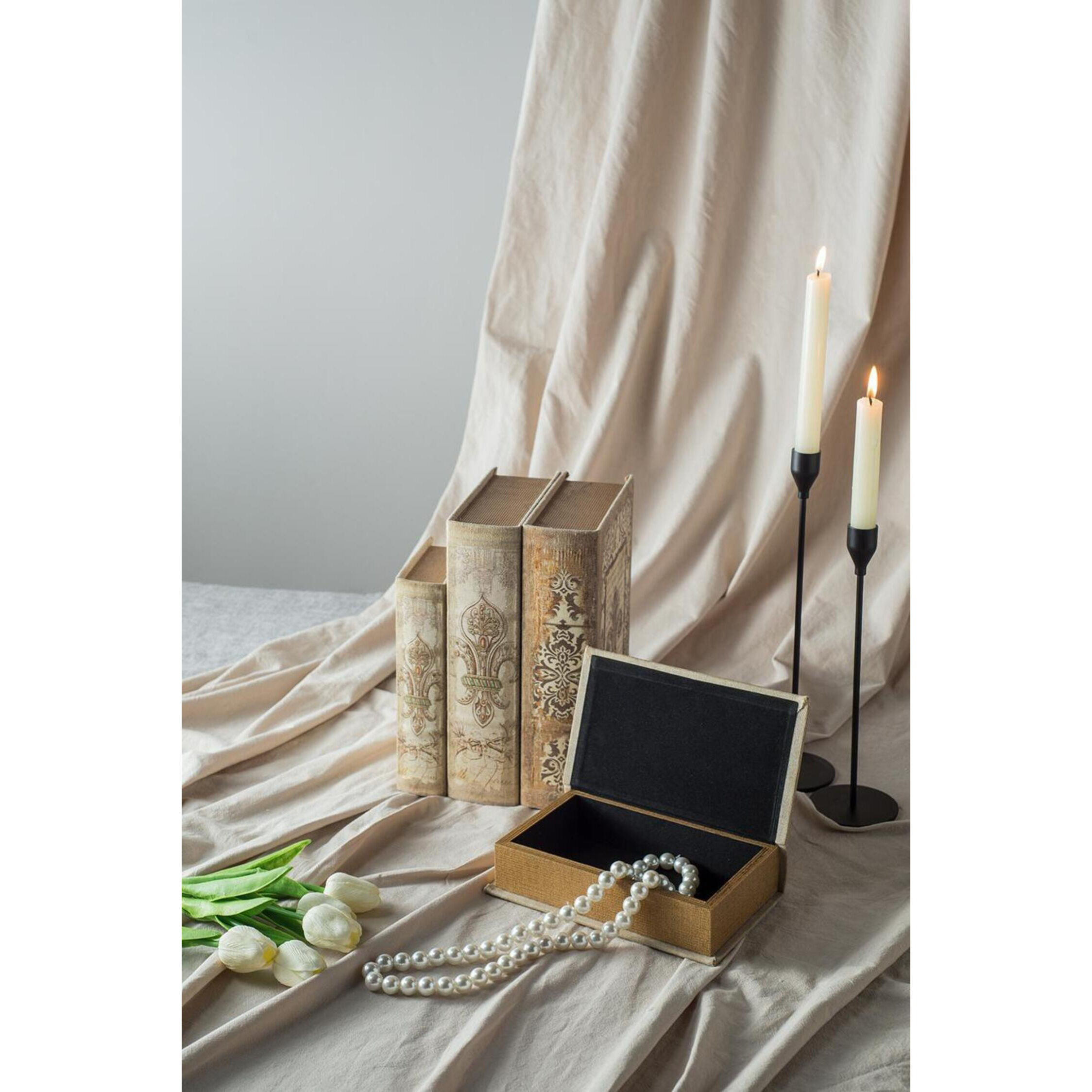 Anita 7 X 3.2 inch White Book Box, Set of 4