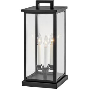Estate Series Weymouth LED 20 inch Black Outdoor Pier Mount Lantern, Low Voltage