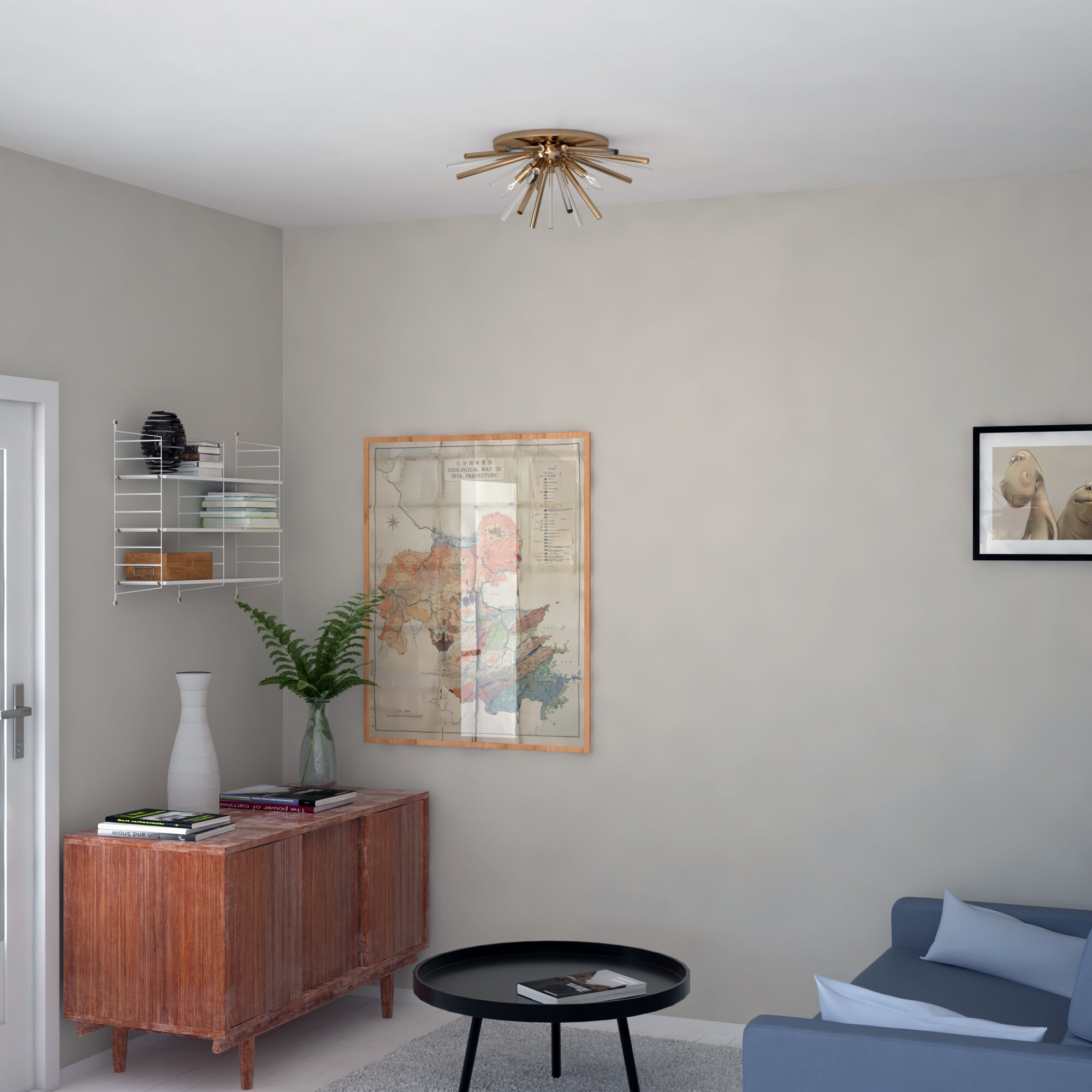 Aria LED 22.5 inch Natural Brass Flush Mount Ceiling Light