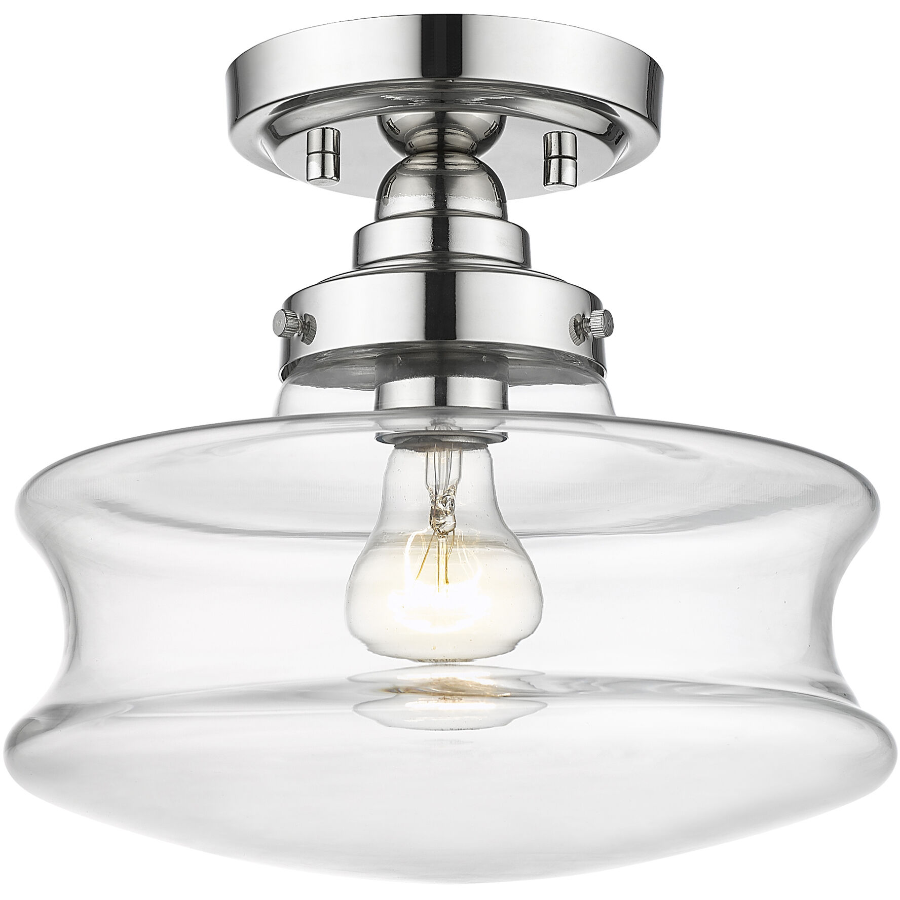 Keal 1 Light 10 inch Polished Nickel Convertible Semi-Flush Ceiling Light