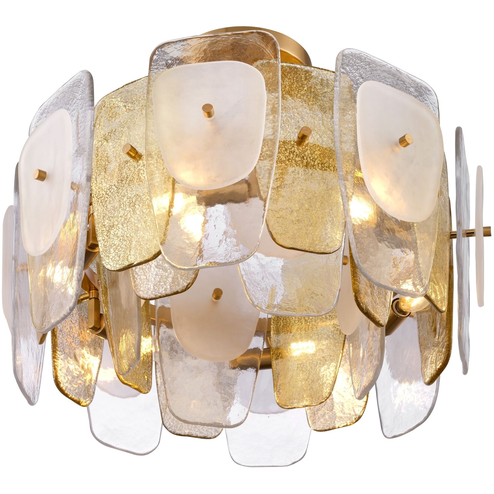 Strata 6 Light 23.75 inch Lacquered Gold Semi Flush Ceiling Light