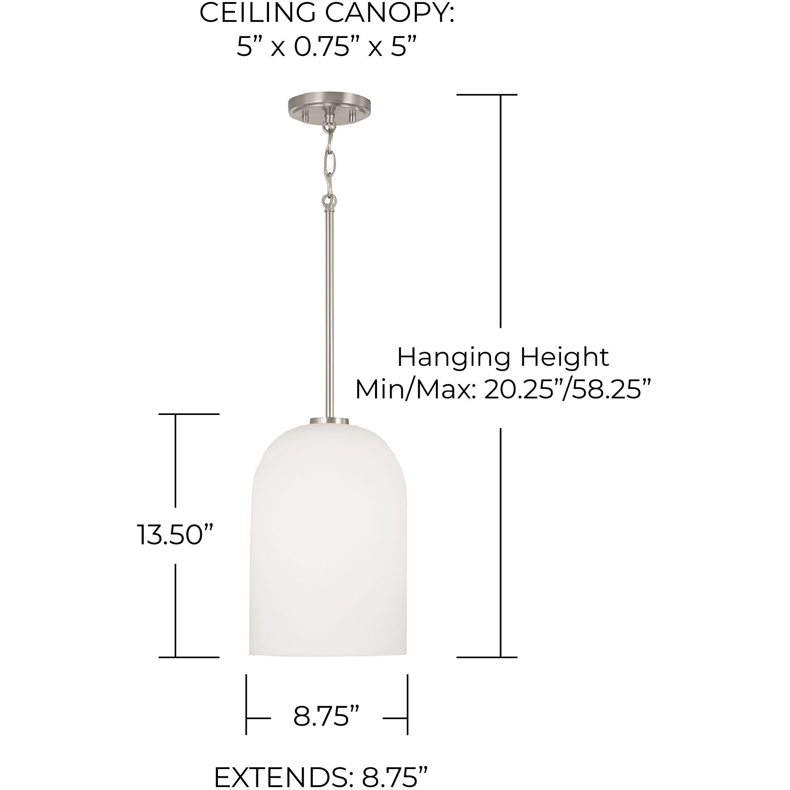 Lawson 1 Light 8.75 inch Brushed Nickel Pendant Ceiling Light