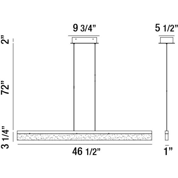 Tunnel LED 1 inch White Pendant Ceiling Light