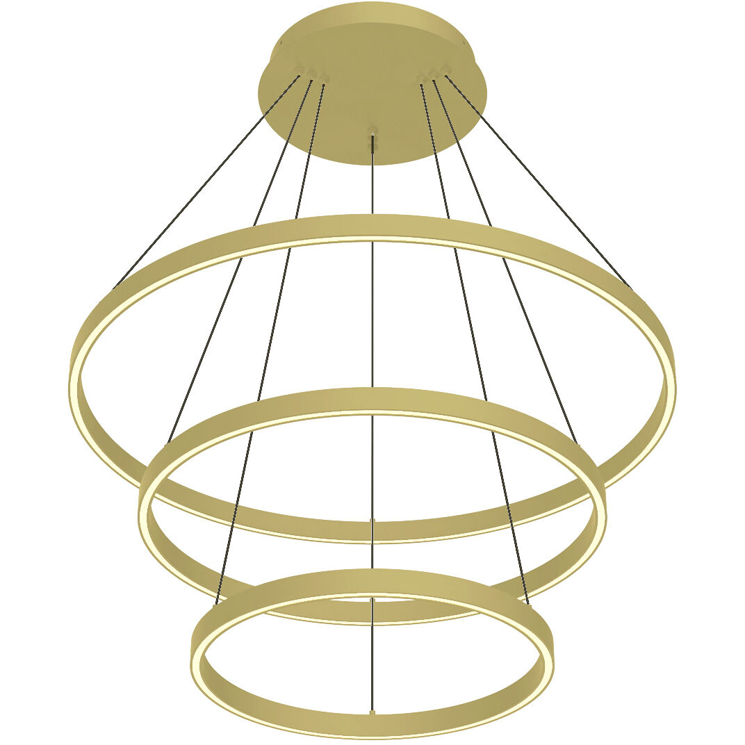 Cerchio LED 31.5 inch Brushed Gold Chandelier Ceiling Light