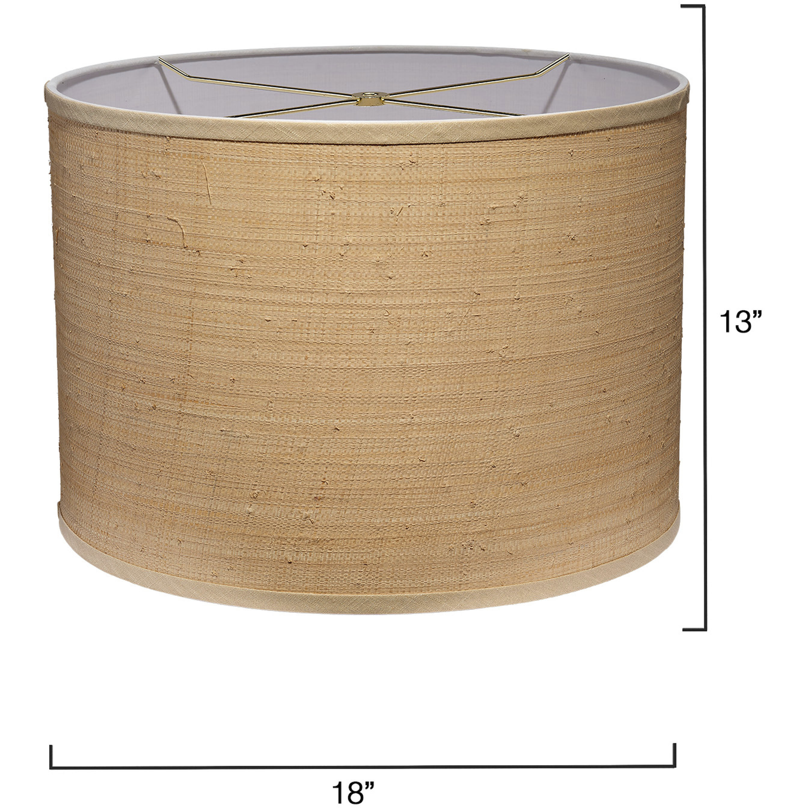 Drum Natural Raffia 18 inch Shade in Large, Large