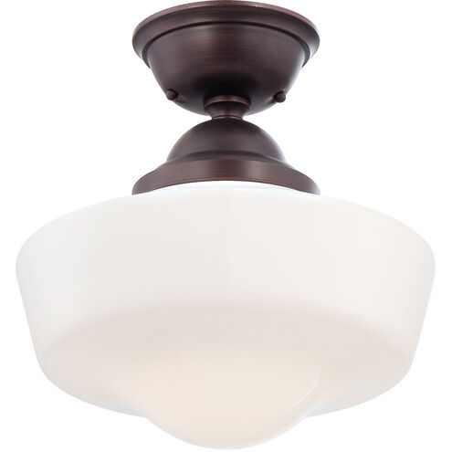 ML 1 Light 14 inch Brushed Bronze Semi Flush Mount Ceiling Light