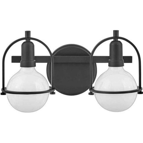 Somerset 2 Light 16 inch Black Vanity Light Wall Light