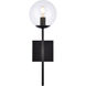 Neri 1 Light 7 inch Black Bath Sconce Wall Light