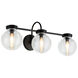 Ridge Wall Sconce Wall Light in Matte Black and Clear