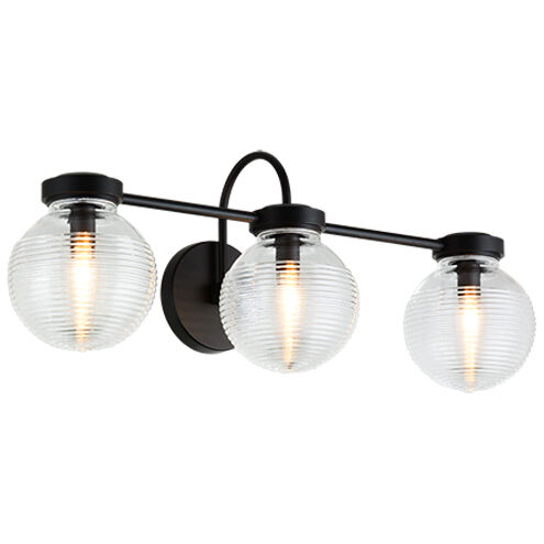 Ridge Wall Sconce Wall Light in Matte Black and Clear