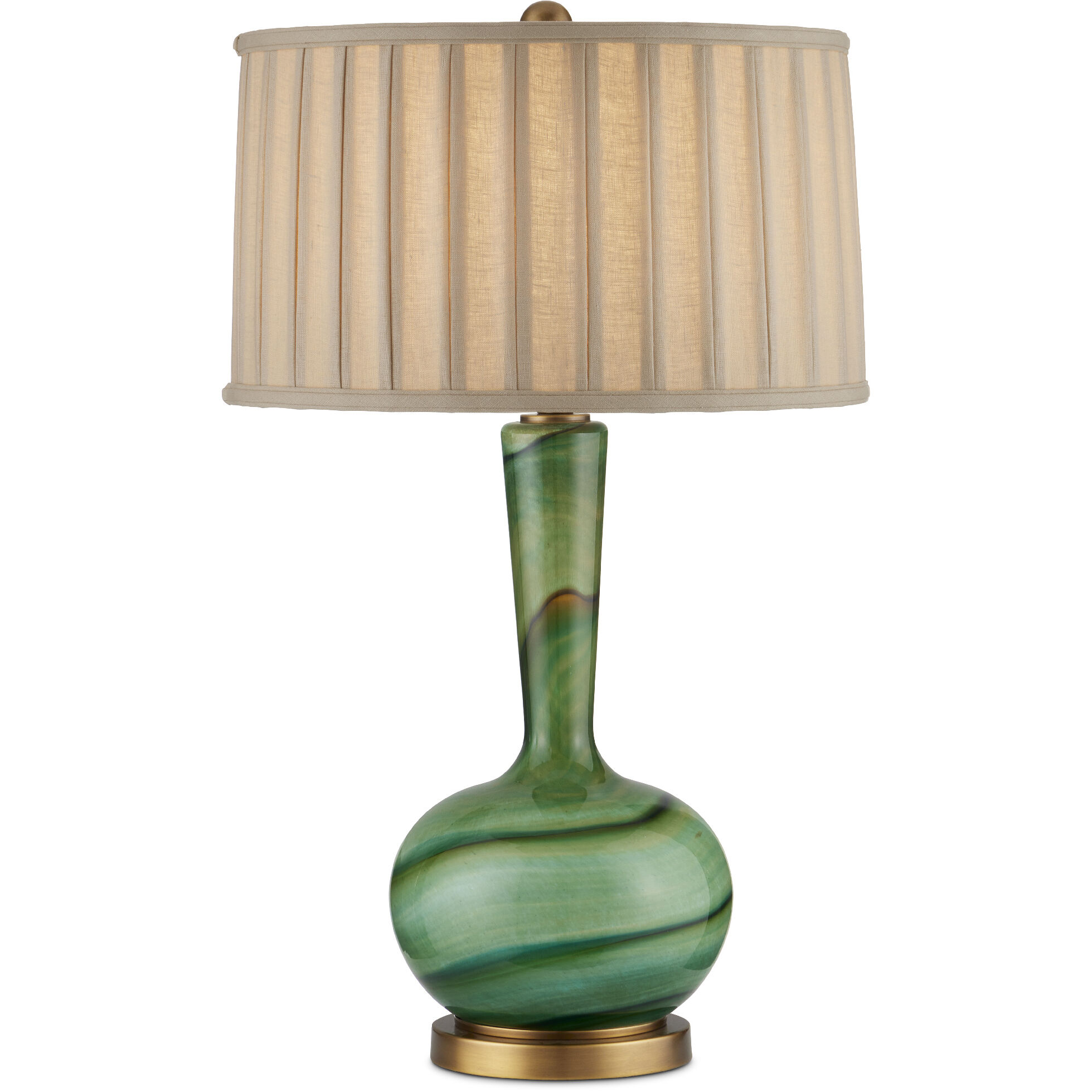 Lamartine 30.5 inch 150 watt Green/Antique Brass Table Lamp Portable Light