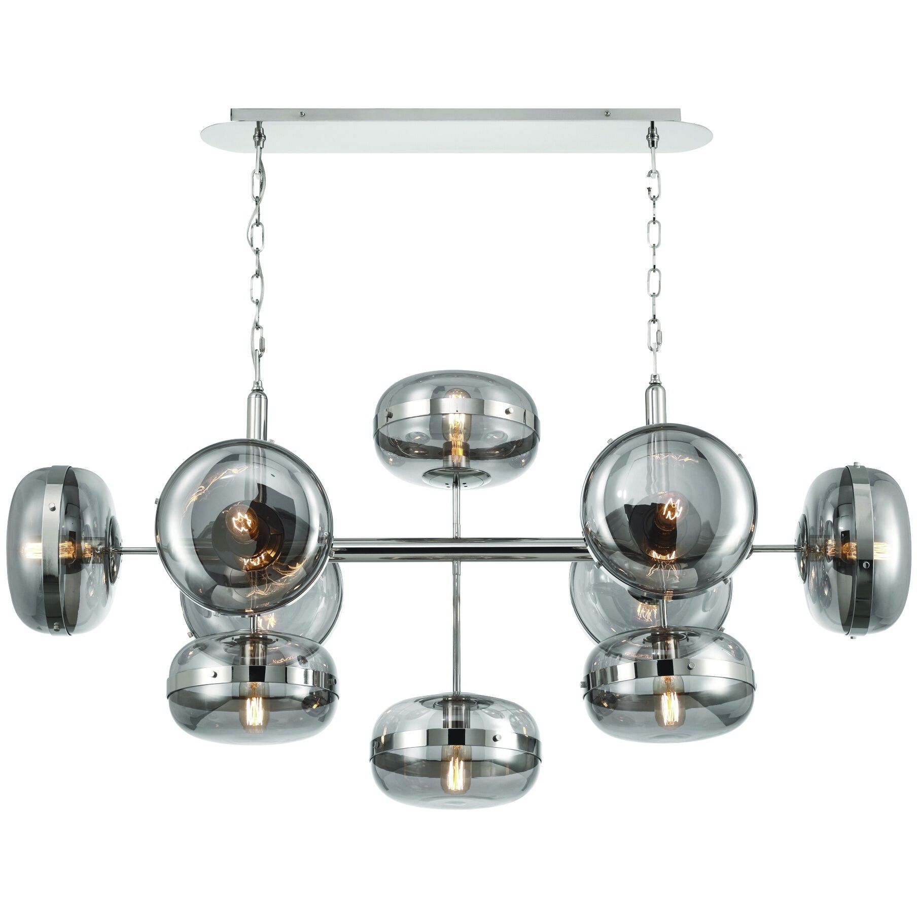 Nottingham 10 Light 21.75 inch Polished Nickel Chandelier Ceiling Light