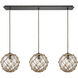 Coastal Inlet 3 Light 36 inch Oil Rubbed Bronze Multi Pendant Ceiling Light, Configurable