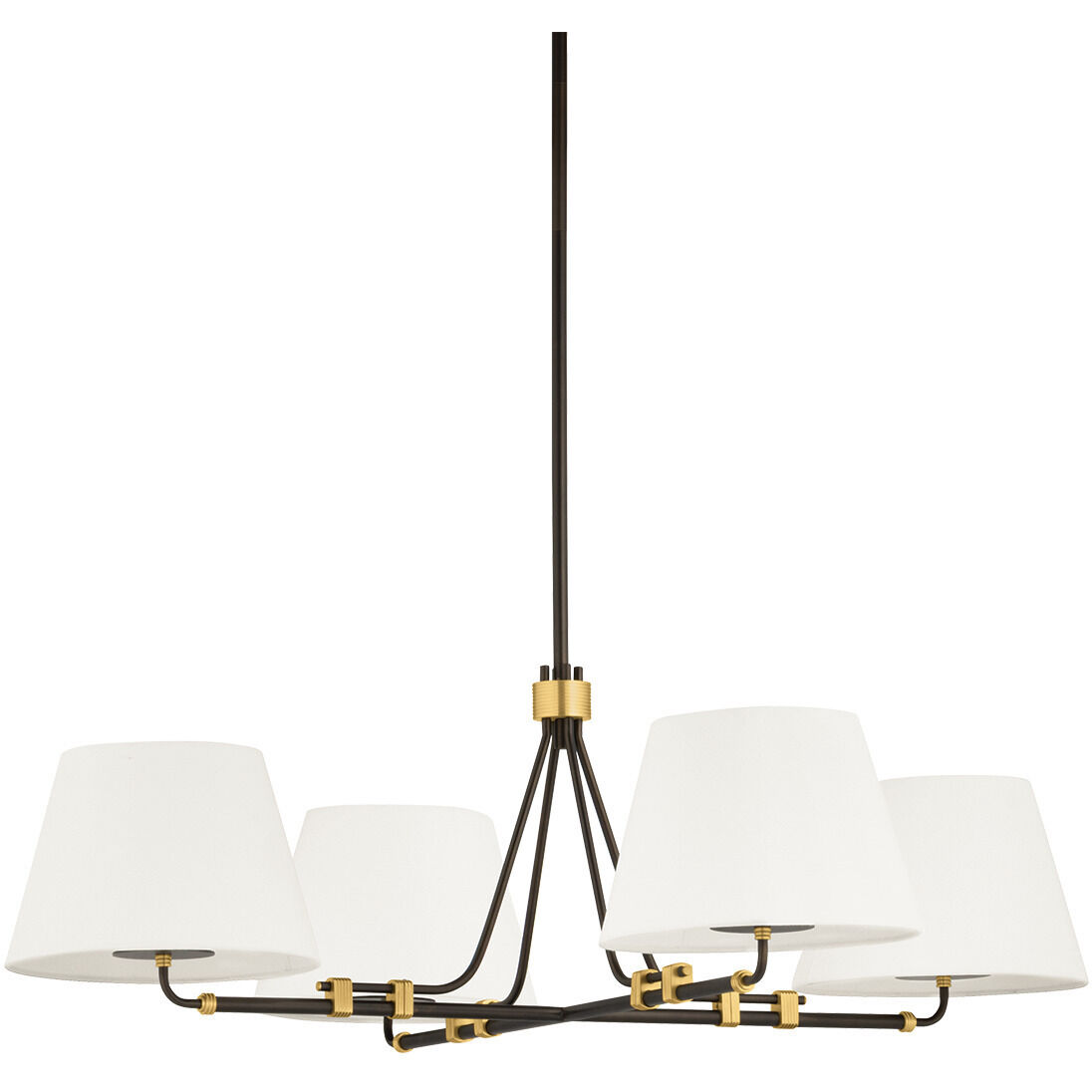 Crown Heights 4 Light 46 inch Aged Brass and Distressed Bronze Chandelier Ceiling Light