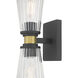 Lustria 2 Light 4.25 inch Matte Black and Vintage Brass Wall Sconce Wall Light
