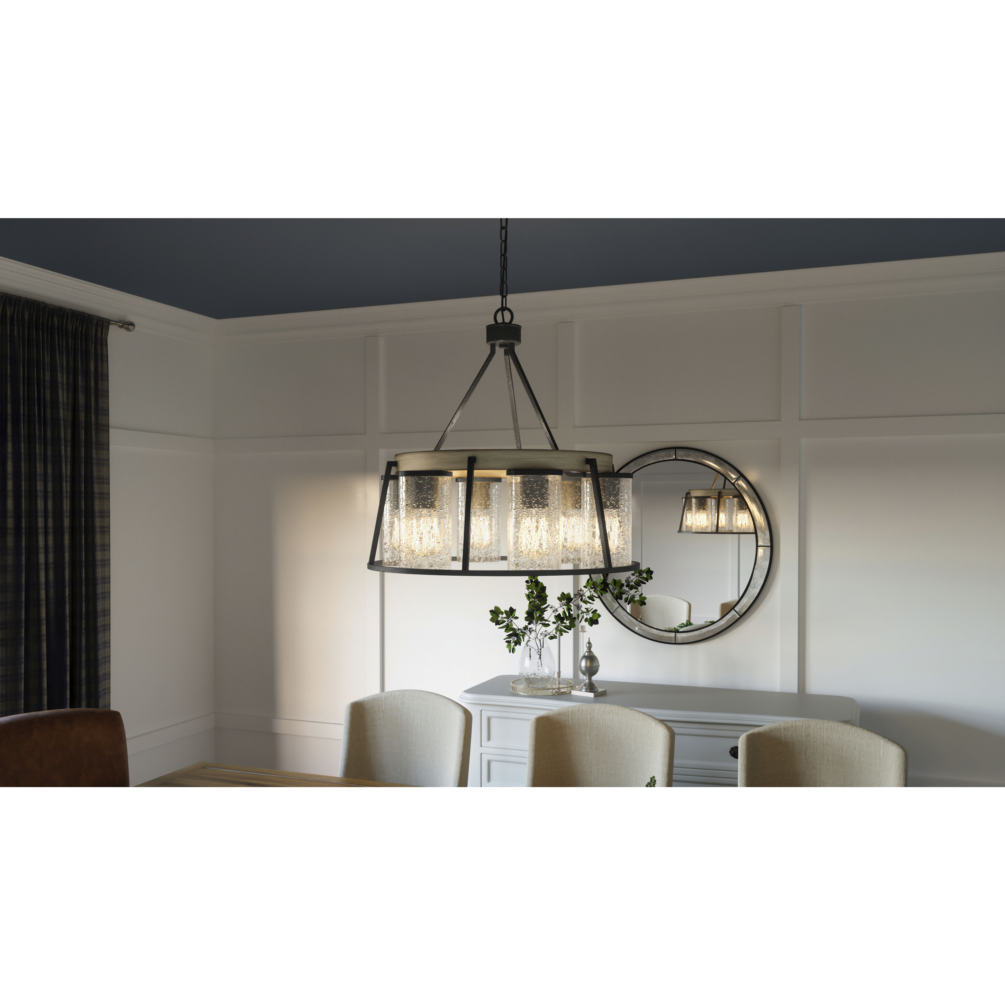 Brockton 6 Light 25 inch Grey Ash Chandelier Ceiling Light