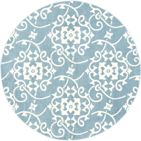 Horizon 94.49 X 94.49 inch Denim/Cream Machine Woven Rug, Round