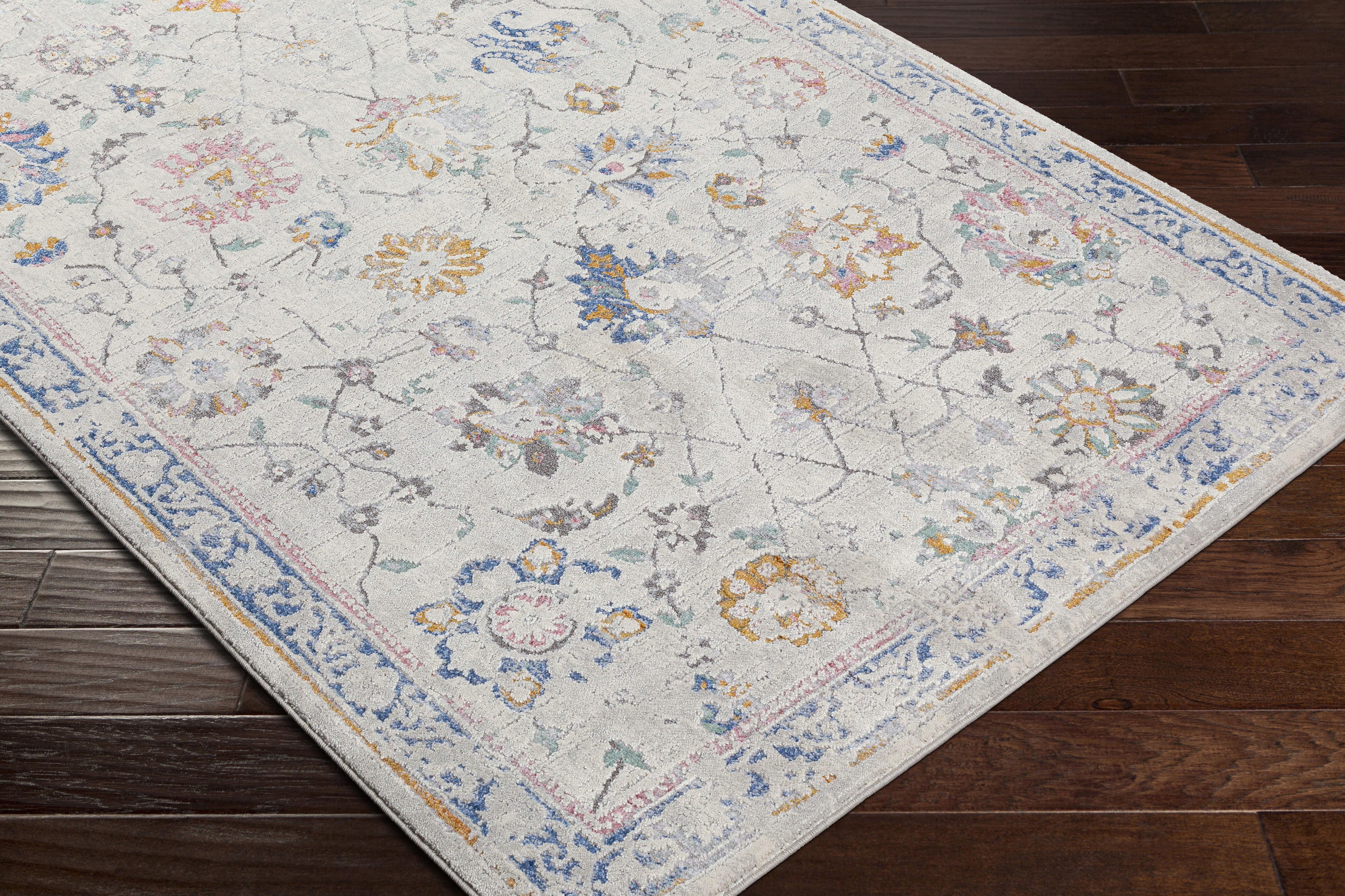 Lagos 84 X 63 inch Light Grey Rug in 5 x 8, Rectangle