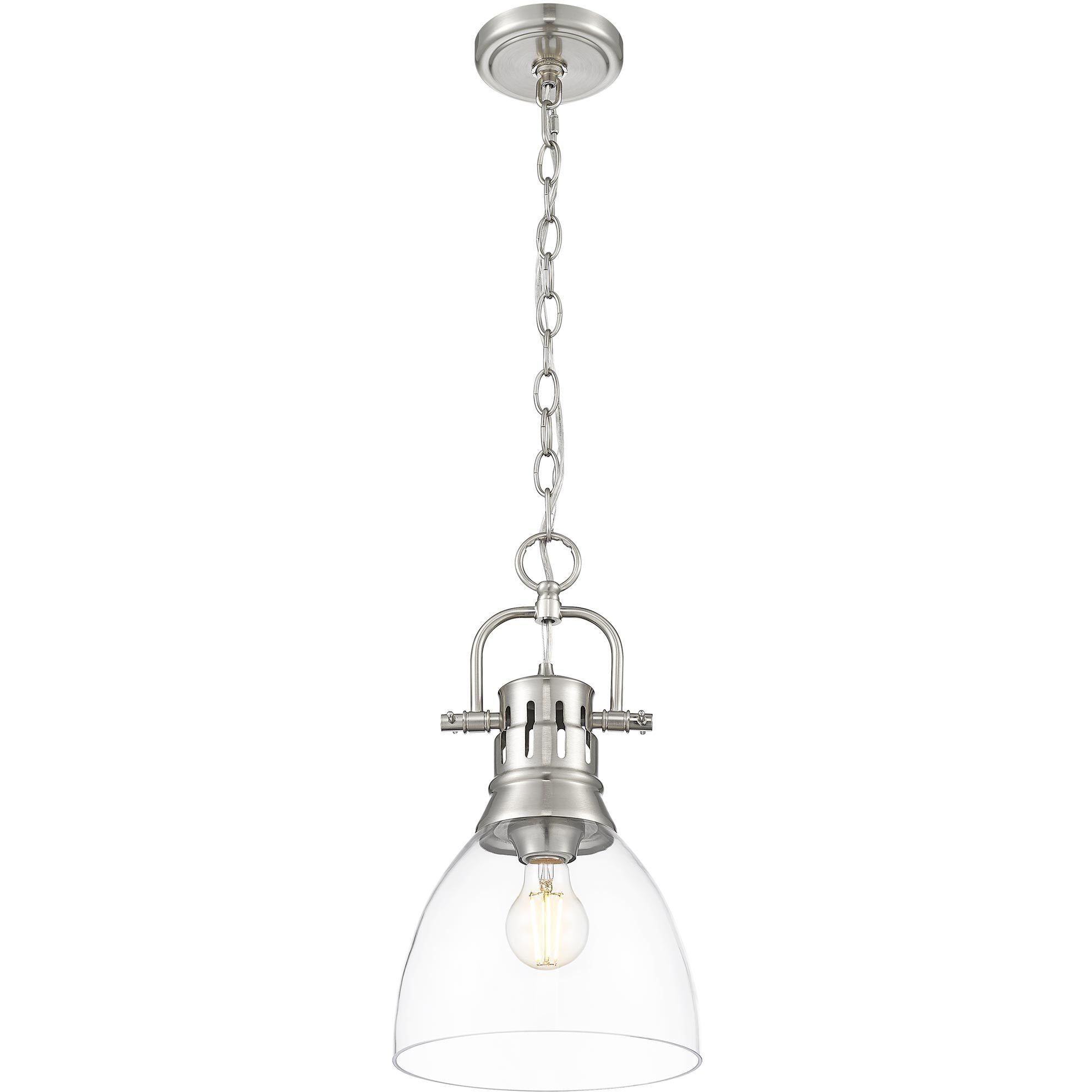 Yep Duncan 1 Light 8.88 inch Pewter Pendant Ceiling Light in Clear Glass