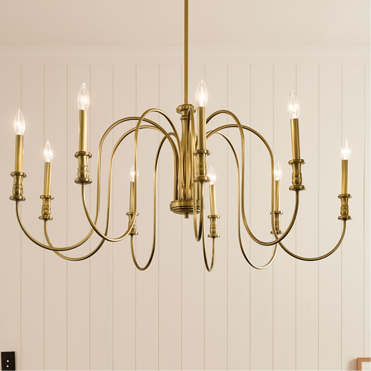 Homestead Karthe 9 Light 42 inch Natural Brass Chandelier Ceiling Light, Karthe