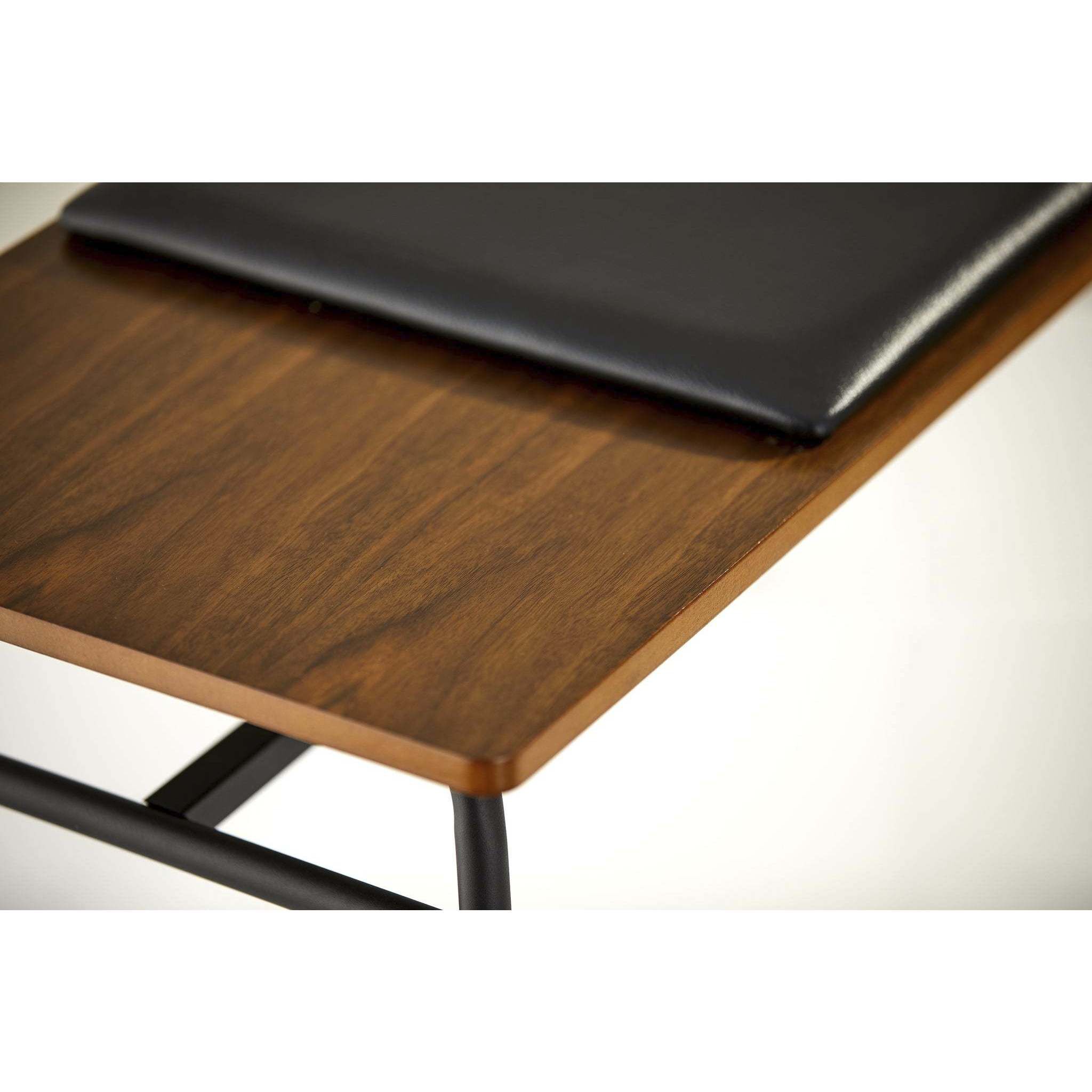 Carter Walnut and Matte Black Bench