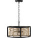 Rico 4 Light 16 inch Flat Black Semi-Flush Mount Ceiling Light, Convertible Dual Mount