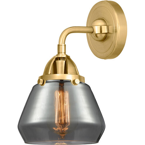 Nouveau 2 Fulton 1 Light 7 inch Satin Gold Sconce Wall Light in Plated Smoke Glass