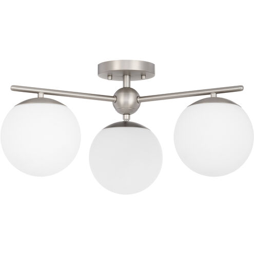 Jasper 3 Light 22 inch Satin Nickel Semi-Flush Mount Ceiling Light