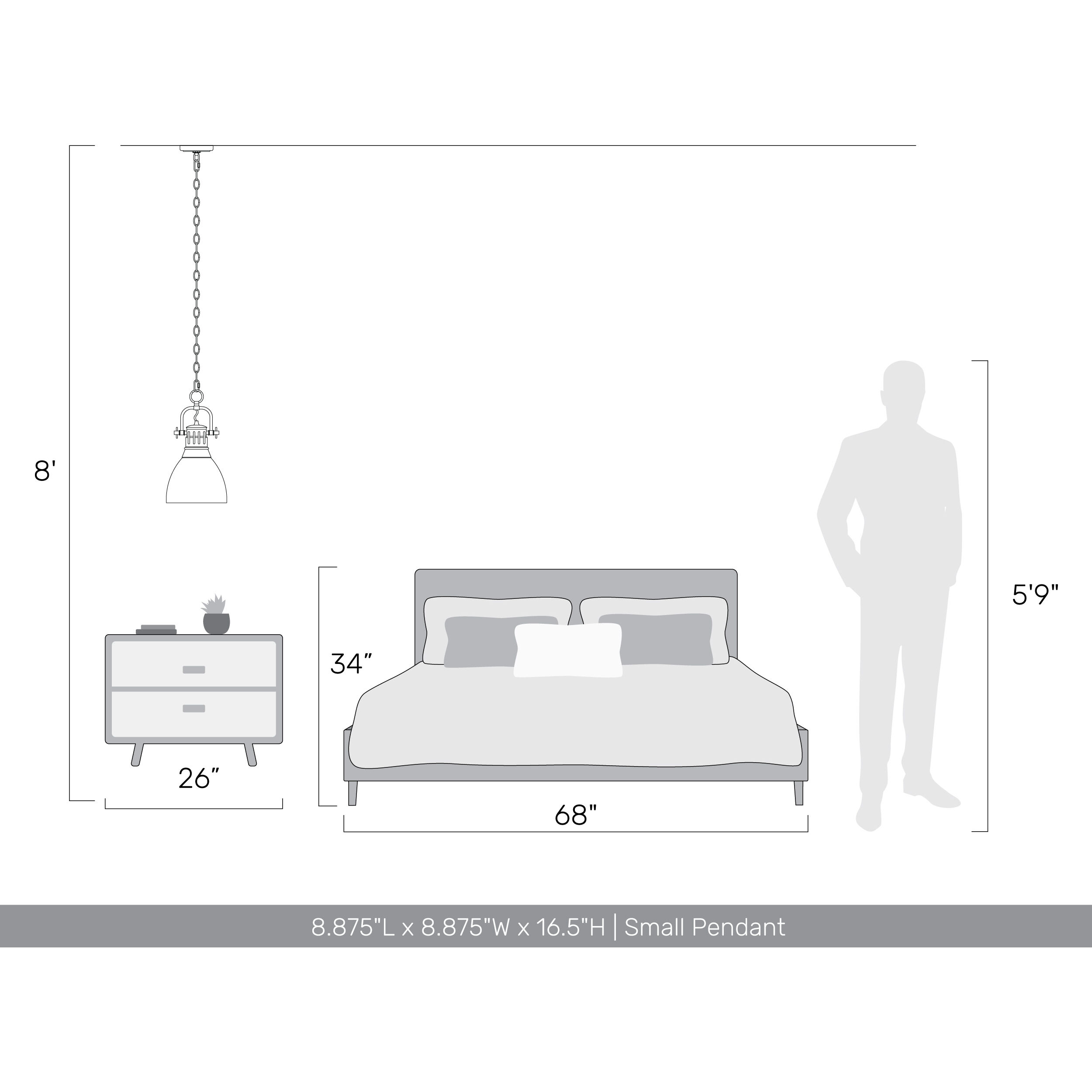 Yep Duncan Pendant Ceiling Light in Rubbed Bronze, Small