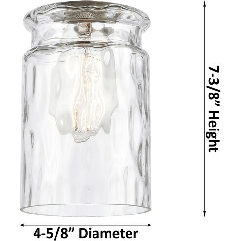 Ballston Candor 1 Light 5 inch Brushed Brass Semi-Flush Mount Ceiling Light in Clear Waterglass, Ballston