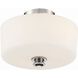 Travis 2 Light 12.5 inch Polished Nickel Semi Flush Ceiling Light