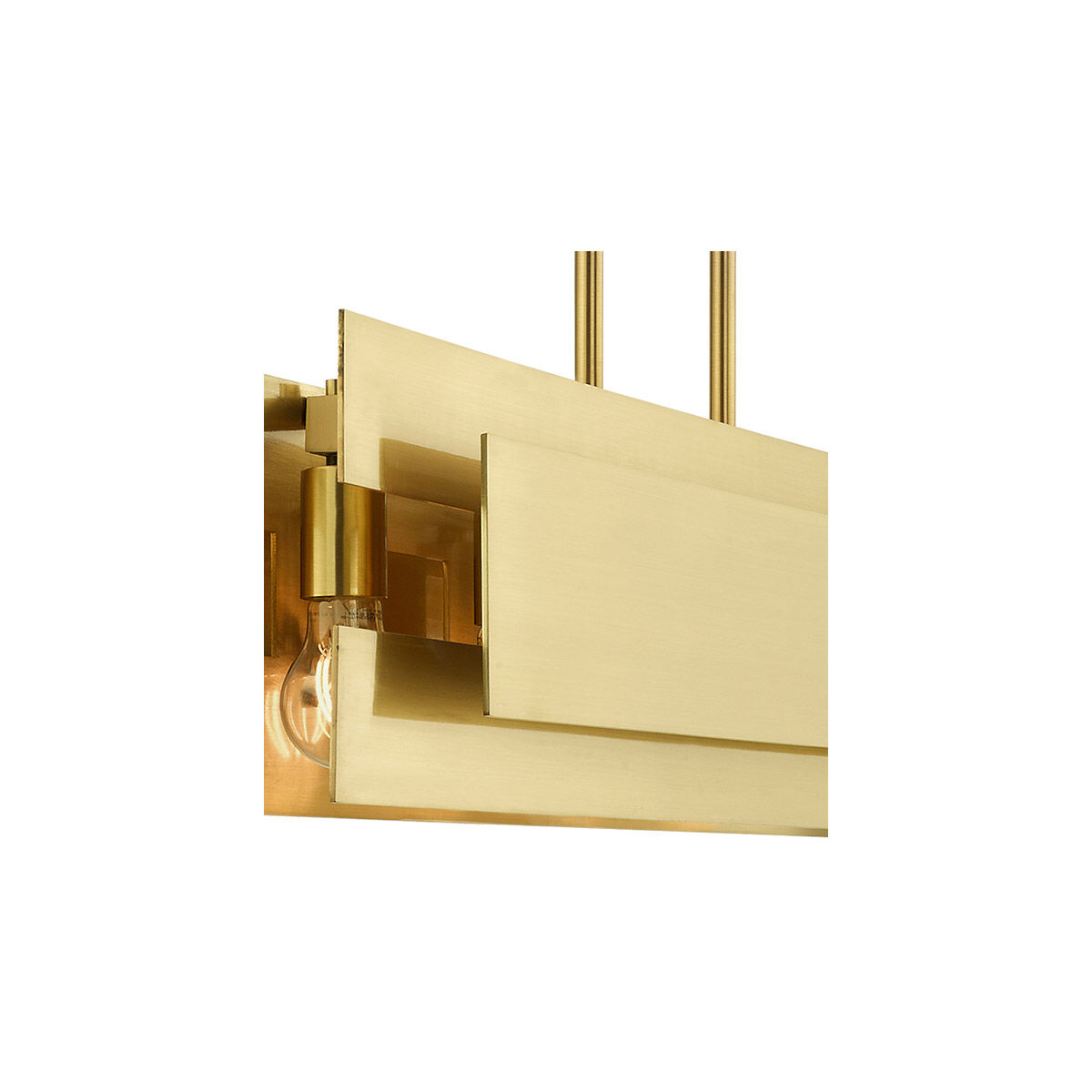 Livex 40695-12 Varick 5 Light 46 inch Satin Brass Linear Livex 40695-12 Varick 5 Light 46 inch Satin Brass Linear