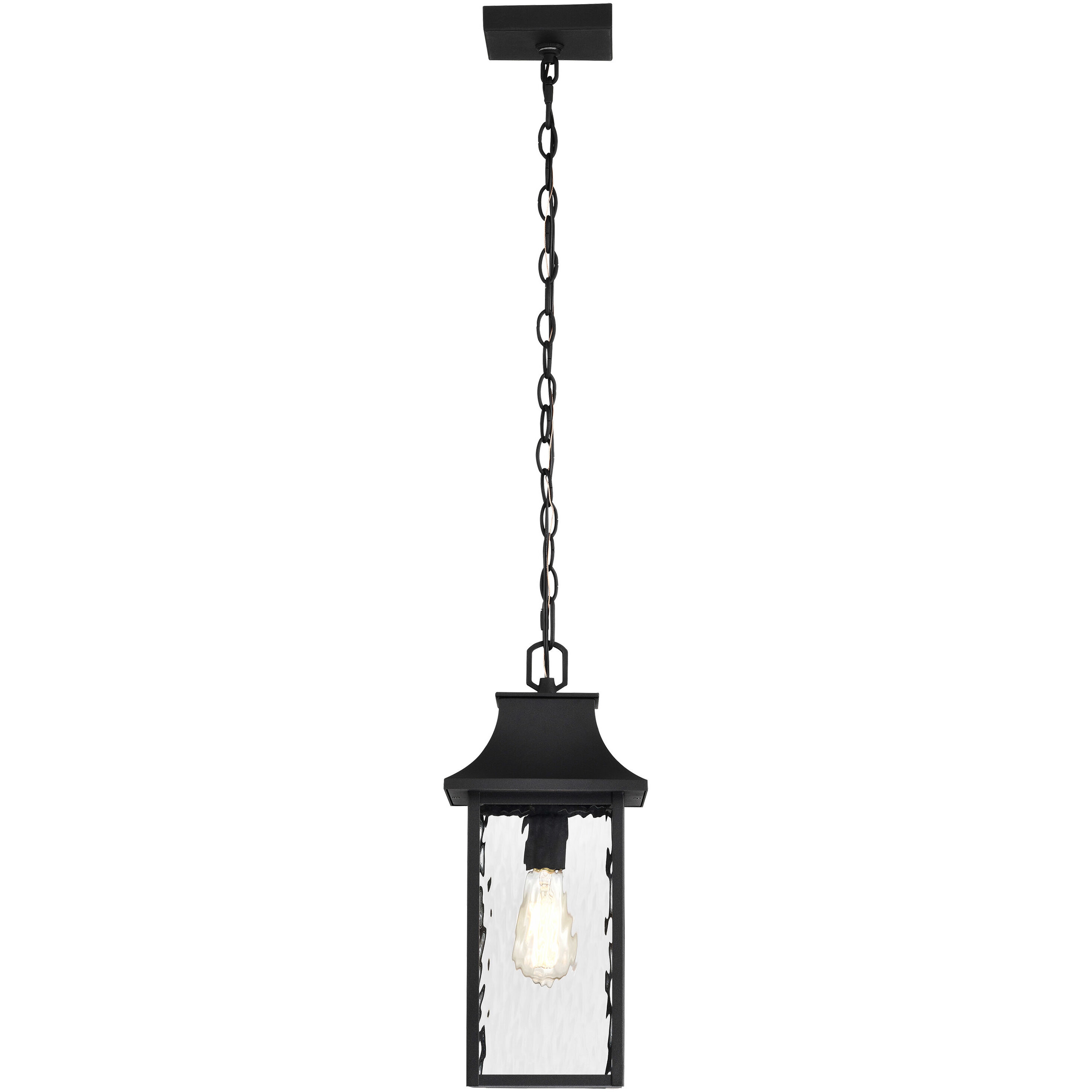 Austen 8 inch Matte Black Outdoor Hanging Lantern